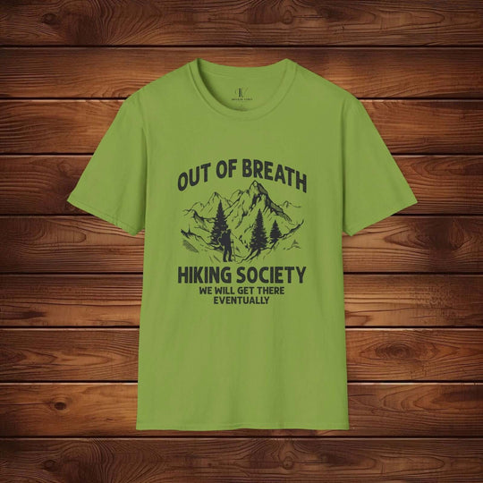 Out of Breath Hiking Society: We'll Get There Eventually Tee - Imagin Vibes - 