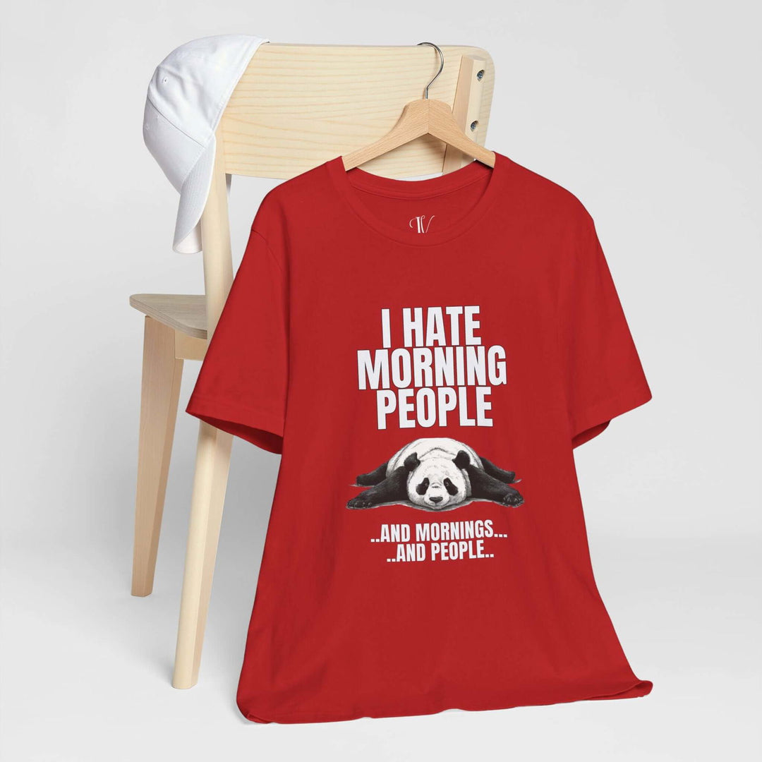 Panda Antisocial Tee: Mornings & People? Nah - Imagin Vibes - 