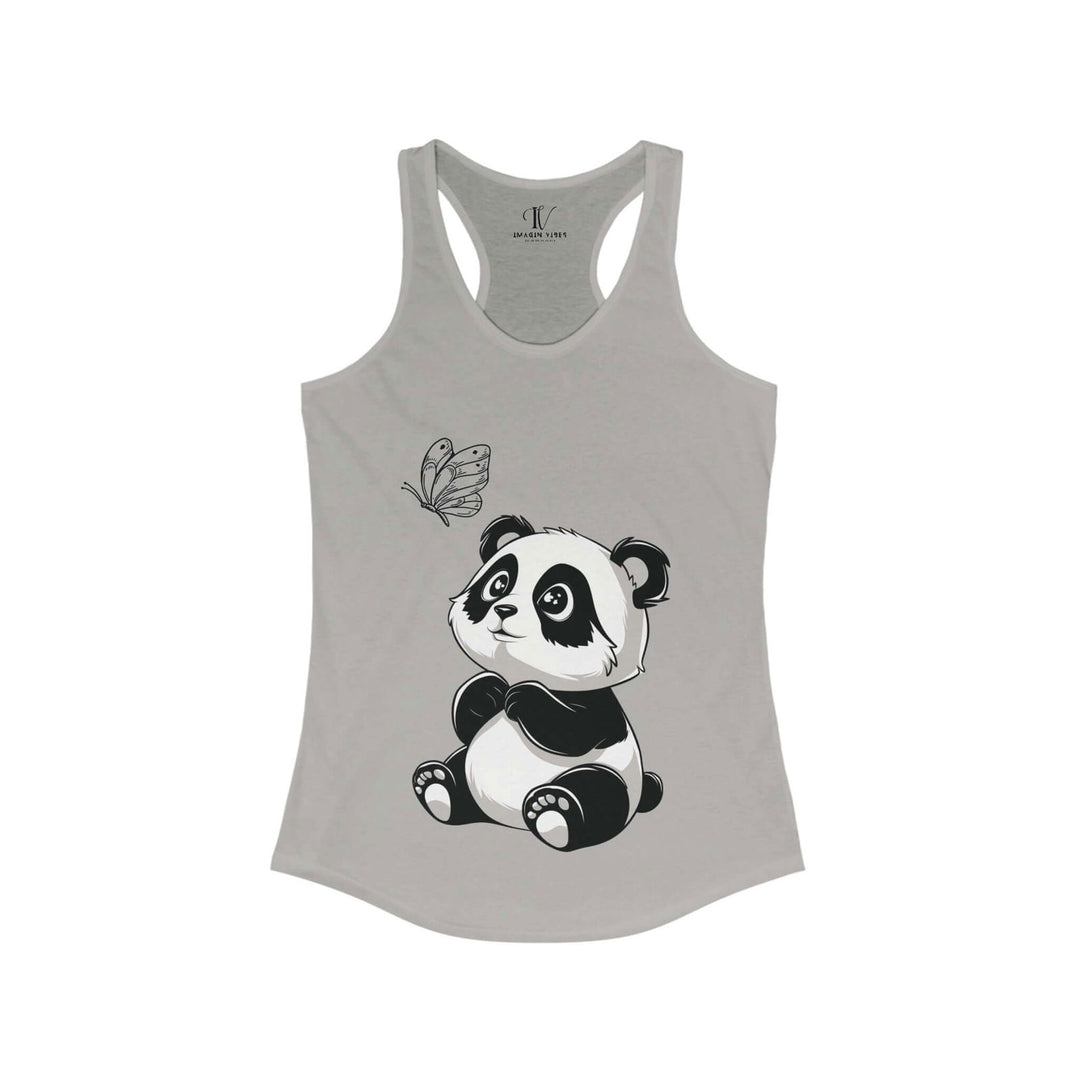 Panda & Butterfly: Women's Cute Racerback Tank Top - Imagin Vibes - 