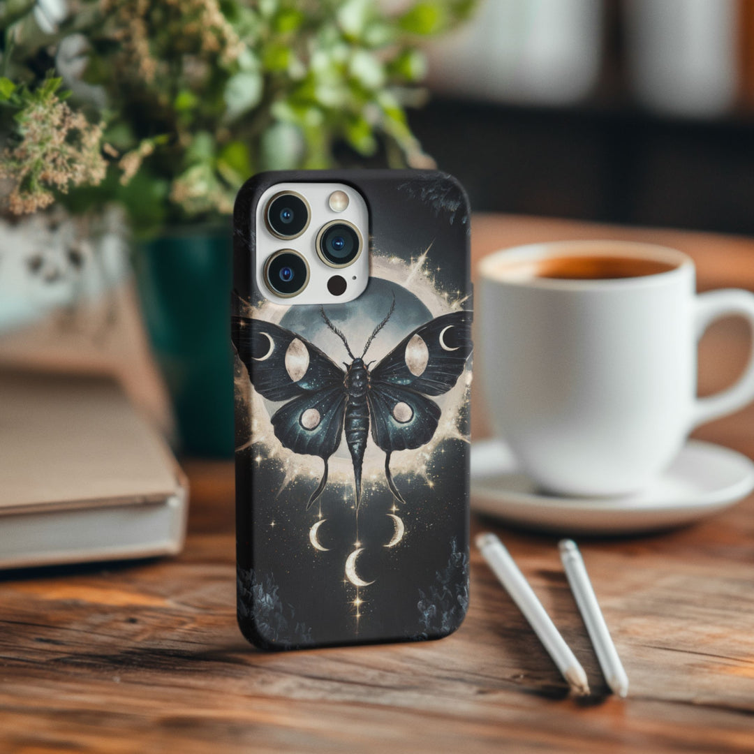 Phone Cases - Dark Academia Moth with Moon Phone Case Printify