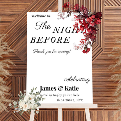 BLAIR Wedding Rehearsal Dinner Welcome Sign Template - Printable Night Before Wedding Welcome Sign planner   