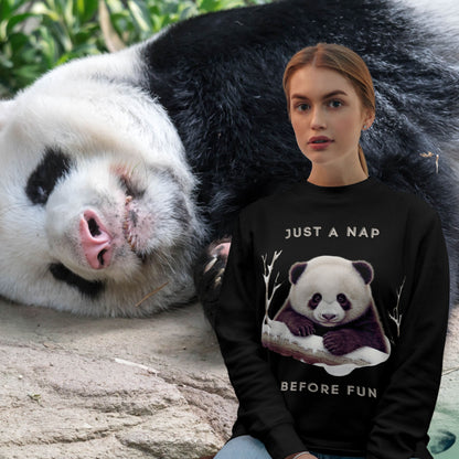 Lazy Panda Nap Before Fun Sweatshirt | Embrace Cozy Relaxation Sweatshirt   