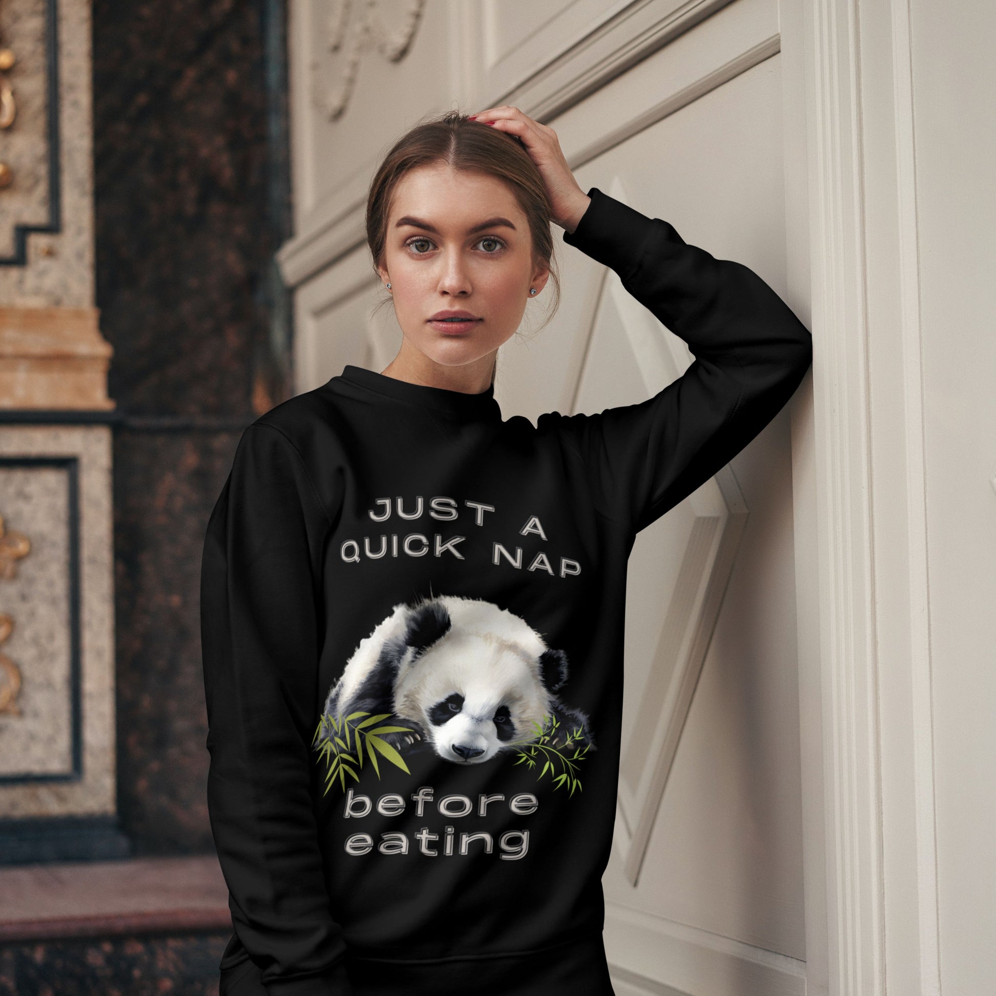 Just a Quick Nap Before Eating Sweatshirt | Embrace Cozy Relaxation | Funny Panda Sweatshirt Sweatshirt   
