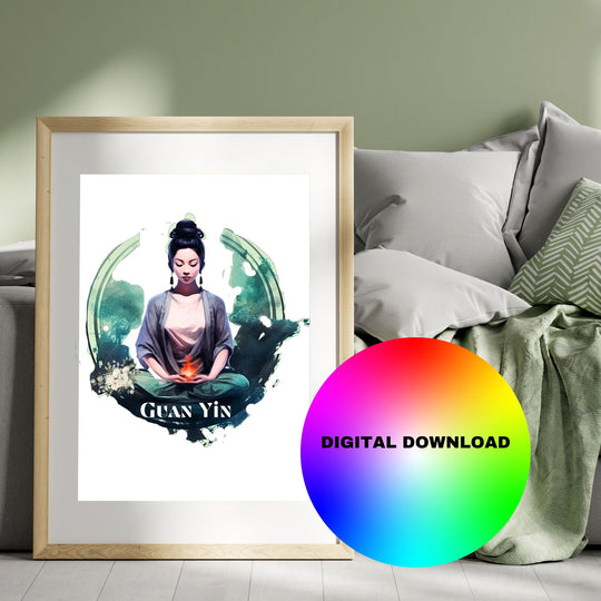 Quan Yin Wall Art - Guan Yin, Kwan Im, Kuan Yin - Goddess of Compassion. Downloadable Wall Art ImaginVibes
