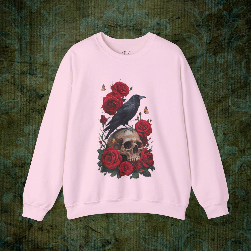 Raven's Requiem: Gothic Sweatshirt Sweatshirt Printify S Light Pink