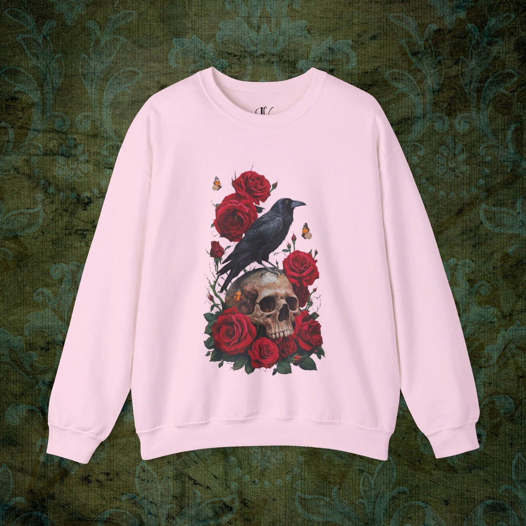 Raven's Requiem: Gothic Sweatshirt Sweatshirt Printify S Light Pink