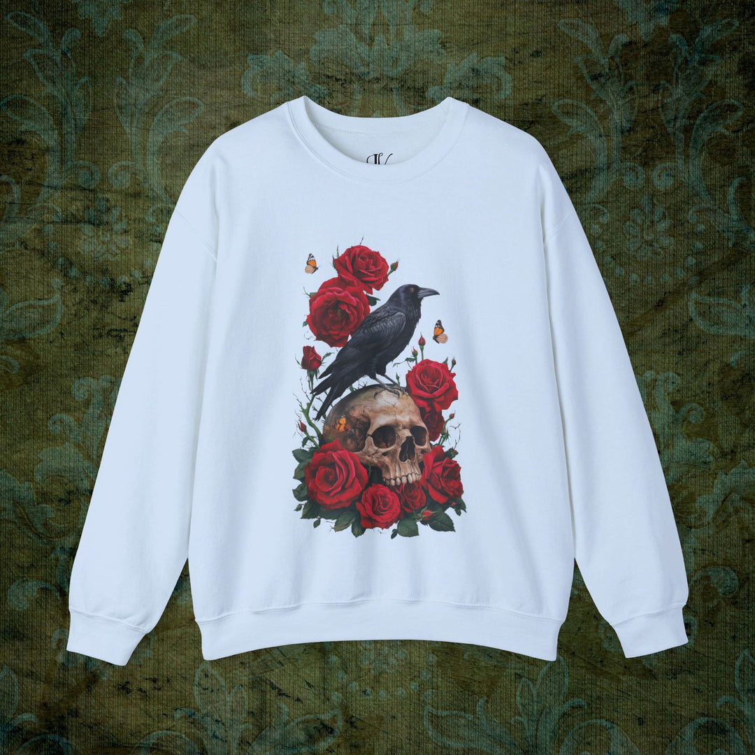 Raven's Requiem: Gothic Sweatshirt Sweatshirt Printify S Light Blue