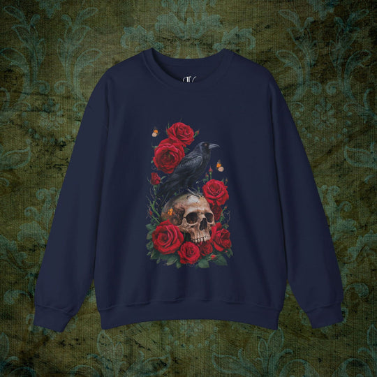 Raven's Requiem: Gothic Sweatshirt Sweatshirt Printify S Navy