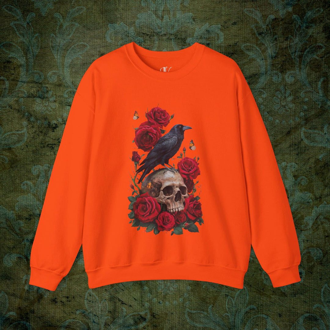 Raven's Requiem: Gothic Sweatshirt Sweatshirt Printify S Orange