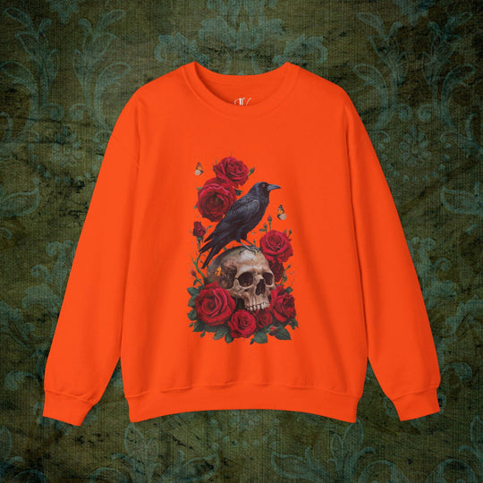 Raven's Requiem: Gothic Sweatshirt Sweatshirt Printify S Orange