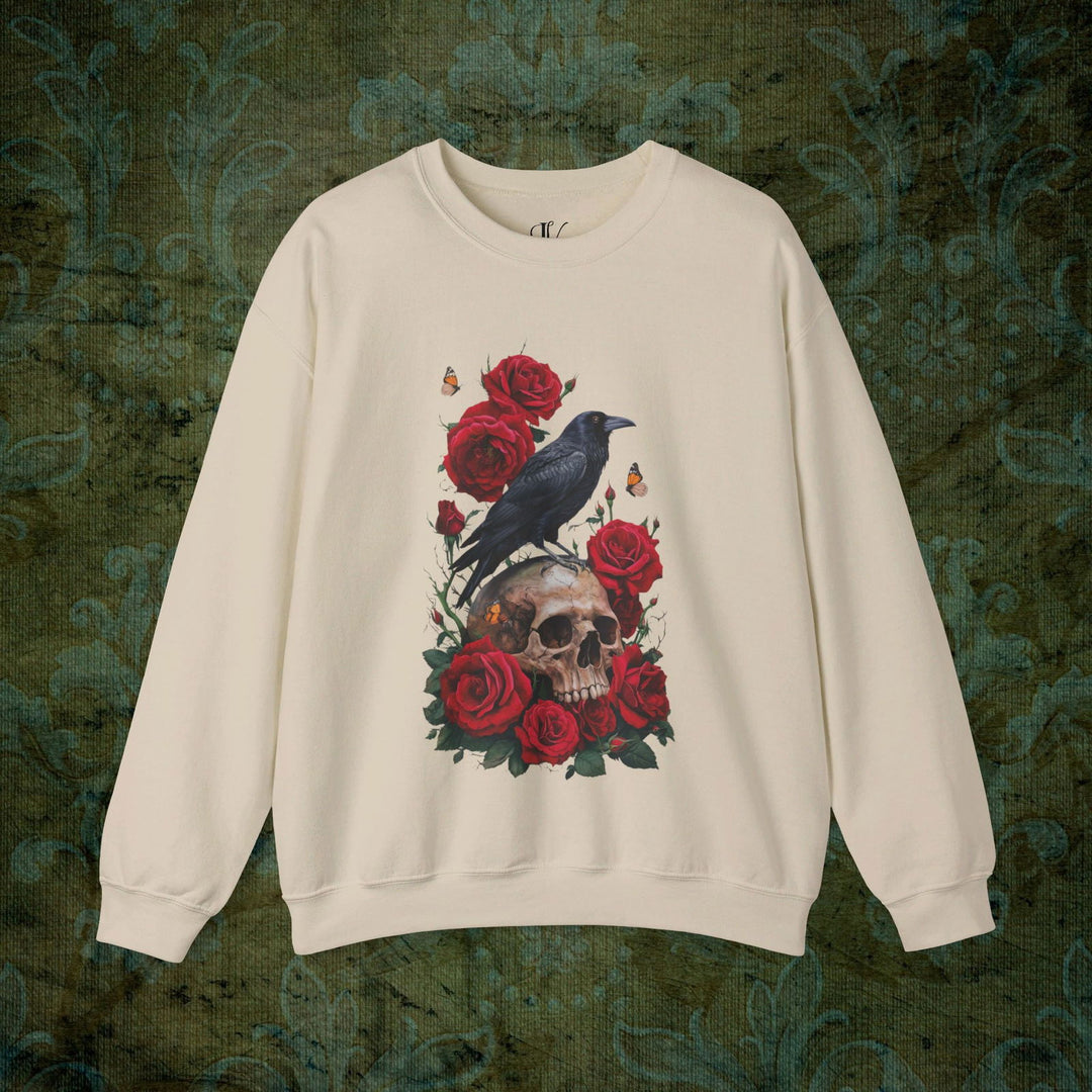 Raven's Requiem: Gothic Sweatshirt Sweatshirt Printify S Sand