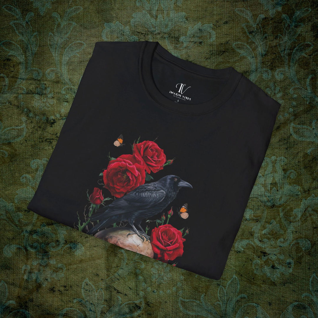 Raven's Requiem: Gothic T-Shirt - Imagin Vibes - 