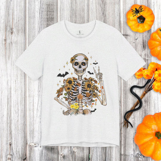 Retro Fall Skeleton: Spooky Halloween T-Shirt - Imagin Vibes - 