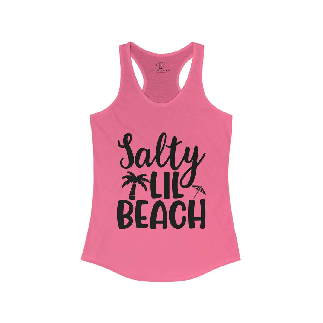 Salty Lil Beach: Sarcastic Summer Racerback Tank - Imagin Vibes - 