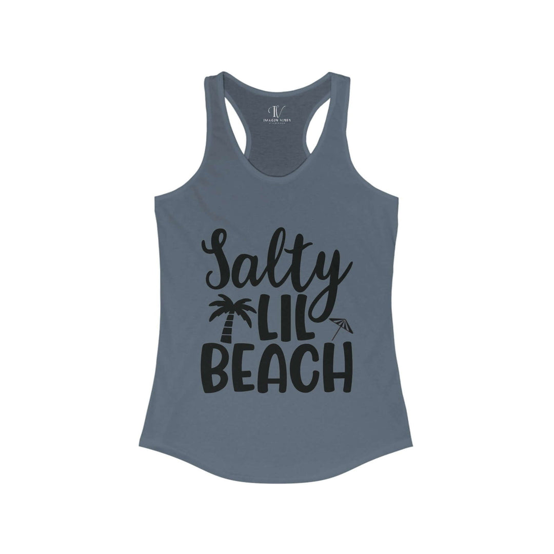 Salty Lil Beach: Sarcastic Summer Racerback Tank - Imagin Vibes - 