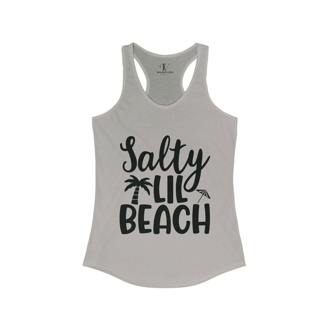 Salty Lil Beach: Sarcastic Summer Racerback Tank - Imagin Vibes - 