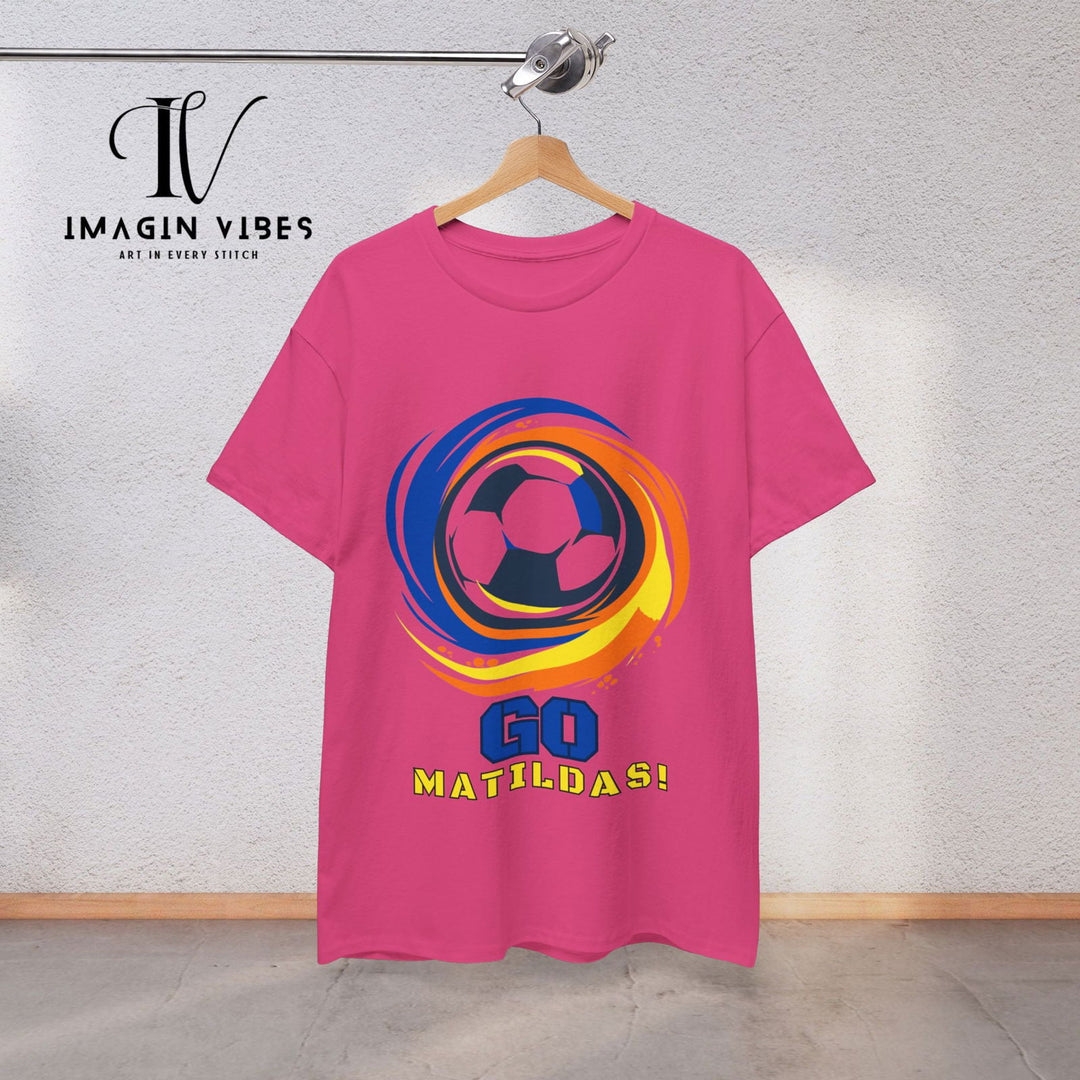 Show Your Matildas Pride! Australia Soccer Tee T-Shirt Printify Heliconia S