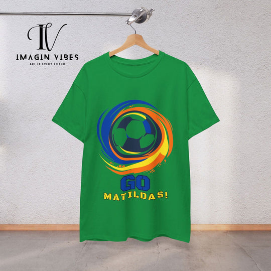 Show Your Matildas Pride! Australia Soccer Tee T-Shirt Printify Irish Green S