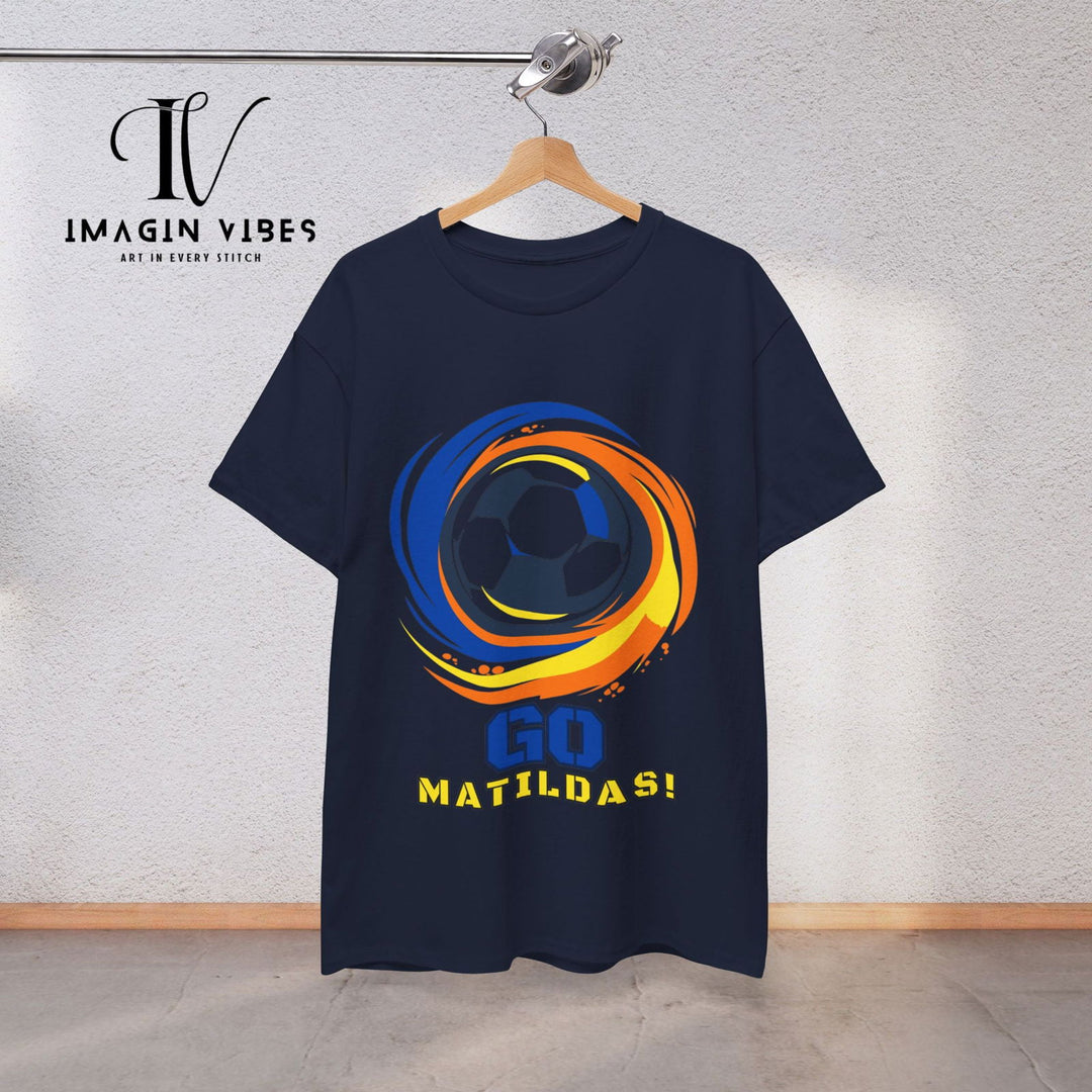 Show Your Matildas Pride! Australia Soccer Tee T-Shirt Printify Navy S