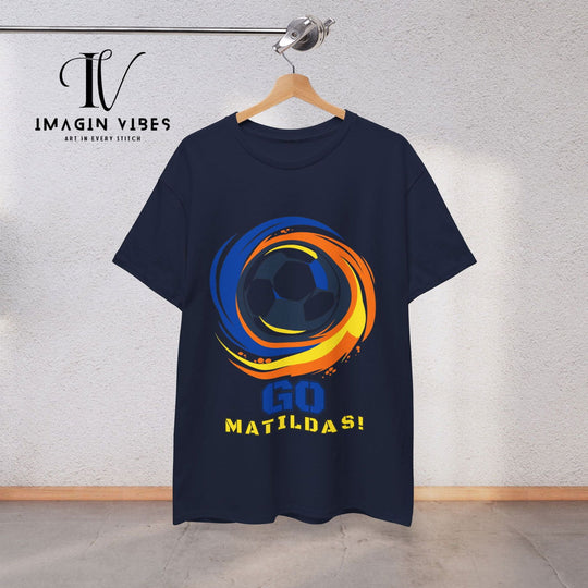 Show Your Matildas Pride! Australia Soccer Tee T-Shirt Printify Navy S