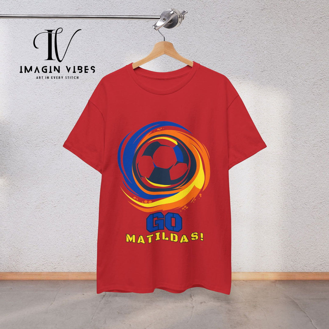 Show Your Matildas Pride! Australia Soccer Tee T-Shirt Printify Red S