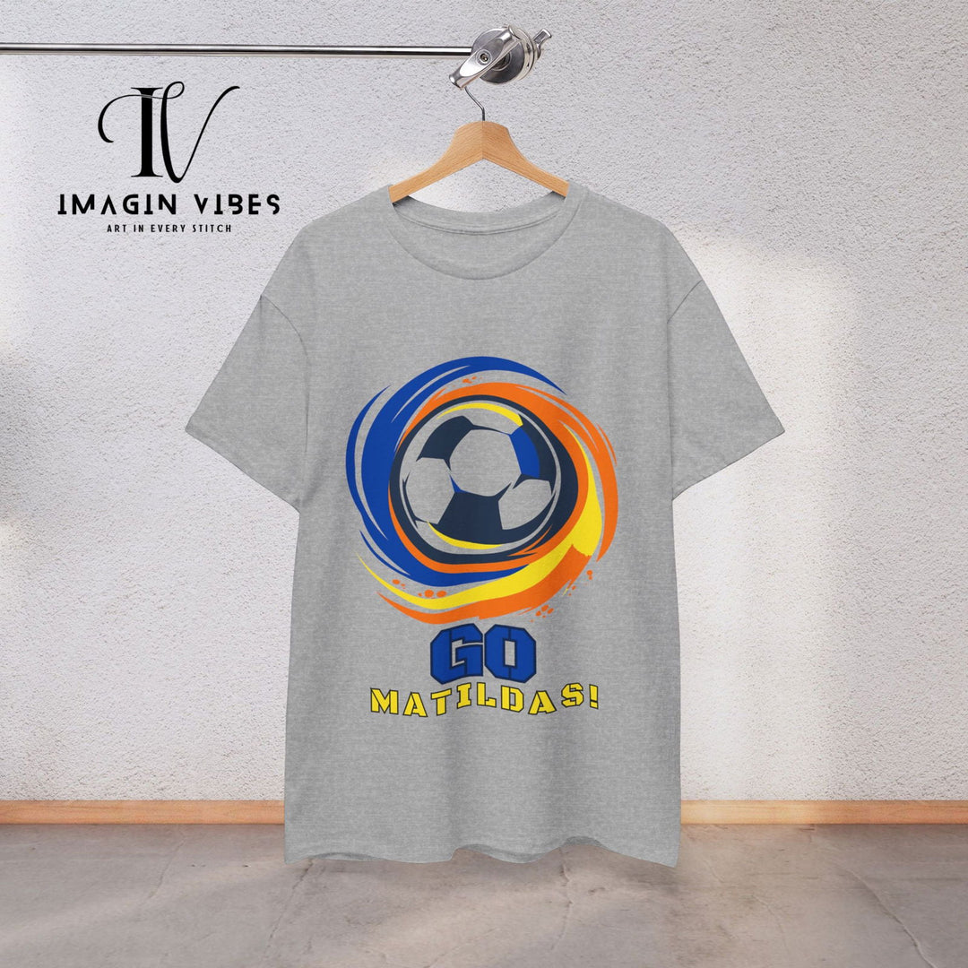 Show Your Matildas Pride! Australia Soccer Tee T-Shirt Printify Sport Grey S