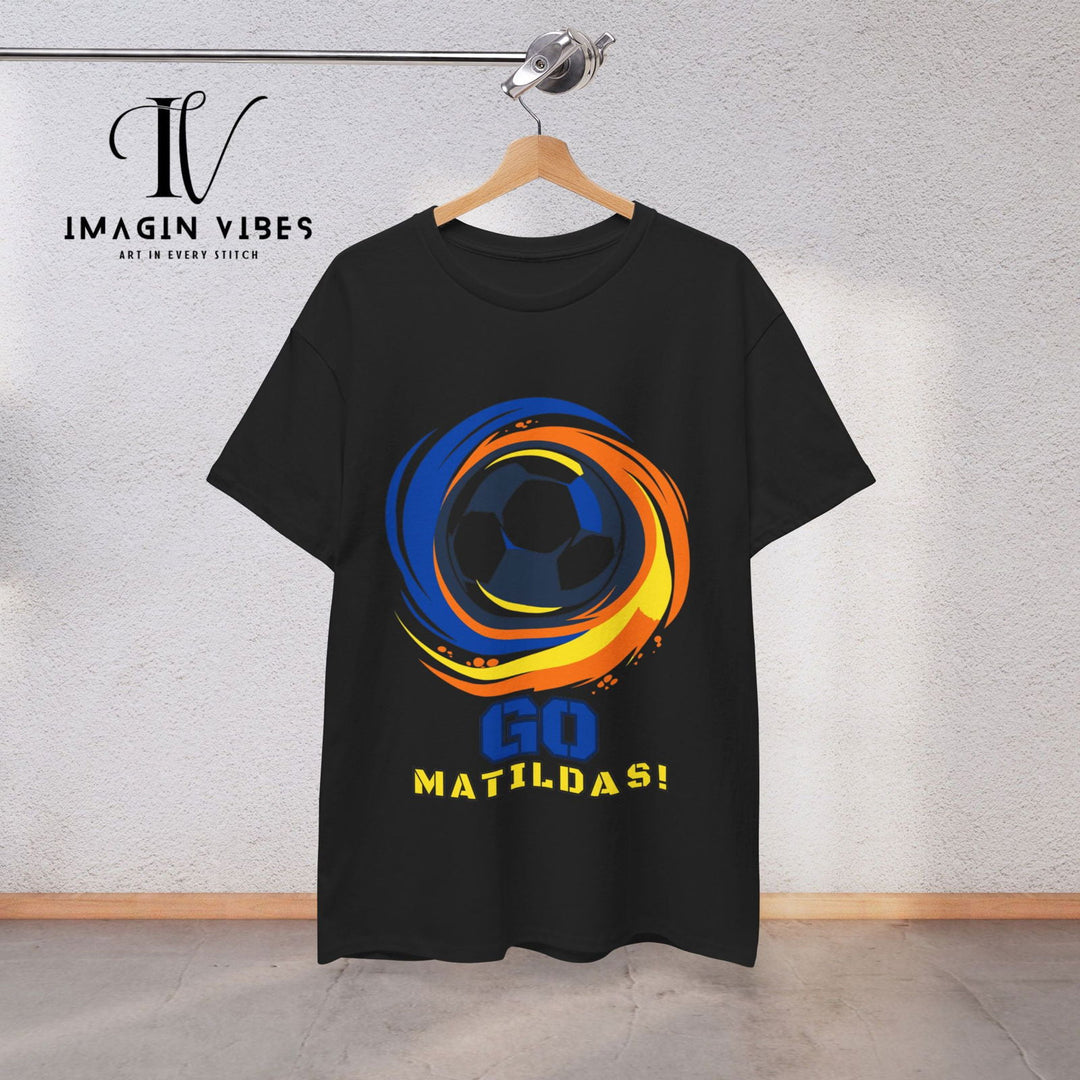 Show Your Matildas Pride! Australia Soccer Tee T-Shirt Printify Black S