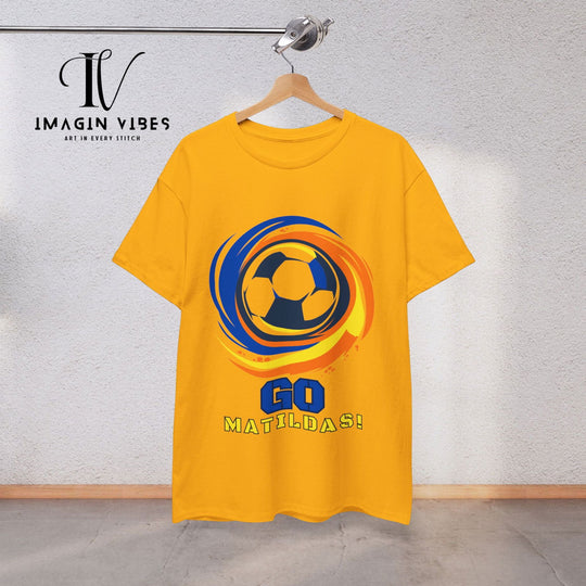 Show Your Matildas Pride! Australia Soccer Tee T-Shirt Printify Gold S