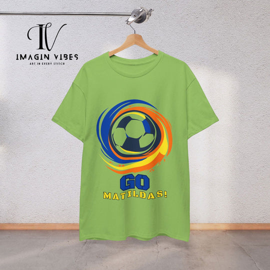 Show Your Matildas Pride! Australia Soccer Tee T-Shirt Printify Lime S