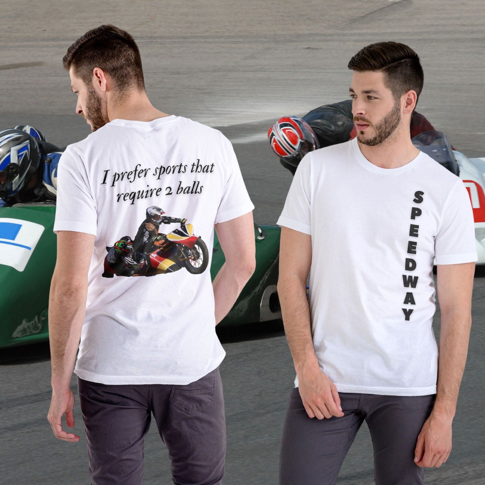 Sidecar Rider Humor: "2 Balls? Nah, 3 Wheels" Tee - Imagin Vibes - 