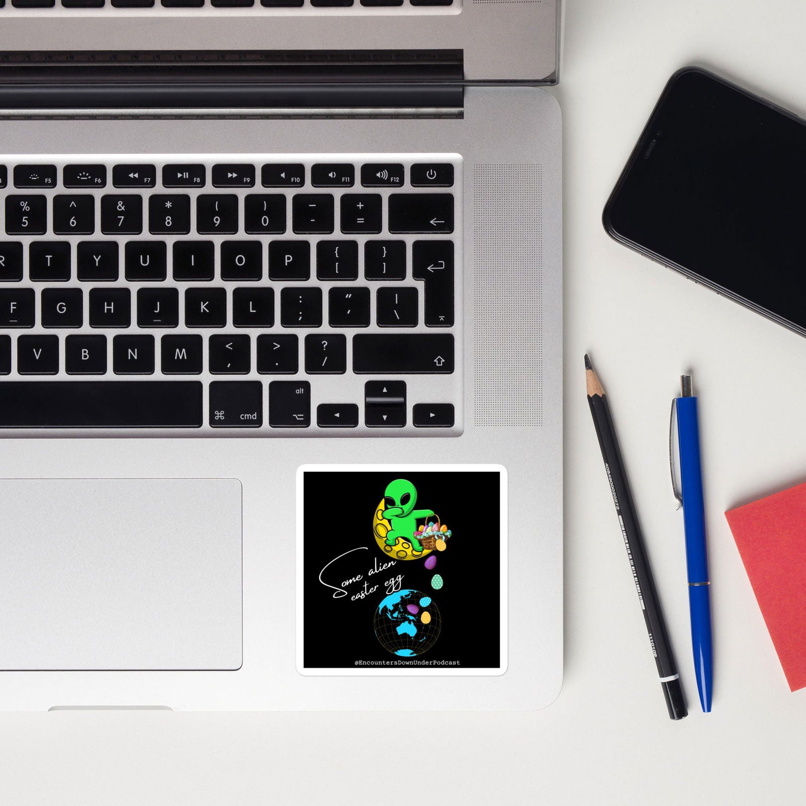 Some Alien Easter Egg Sticker - Encounters Down Under Podcast Stickers Imagin Vibes 3″×3″