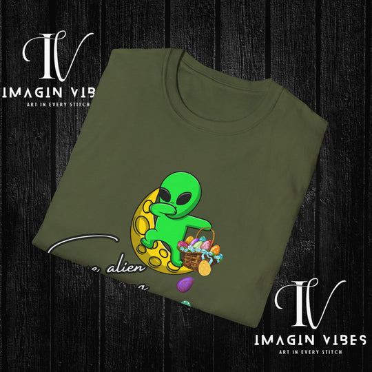 Some Alien Easter Egg T-shirt - Encounters Down Under Podcast Double Side Print T-shirt - Easter Egg UFO - Podcast Tee - Imagin Vibes - 