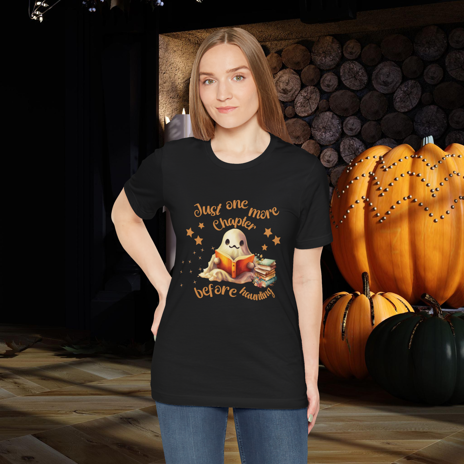Spooky Season Reads: Just One More Chapter Before Haunting Tee T-Shirt Printify