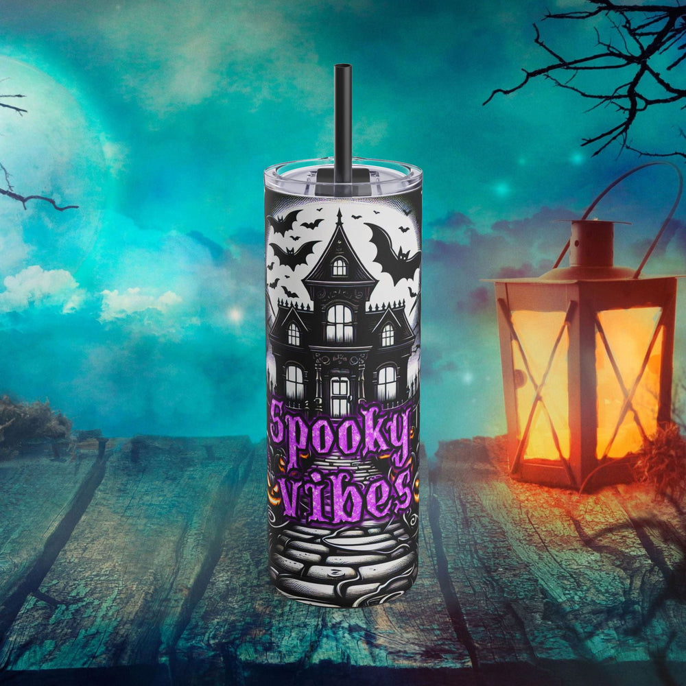Spooky Vibes Pumpkin Halloween Tumbler Mug Printify