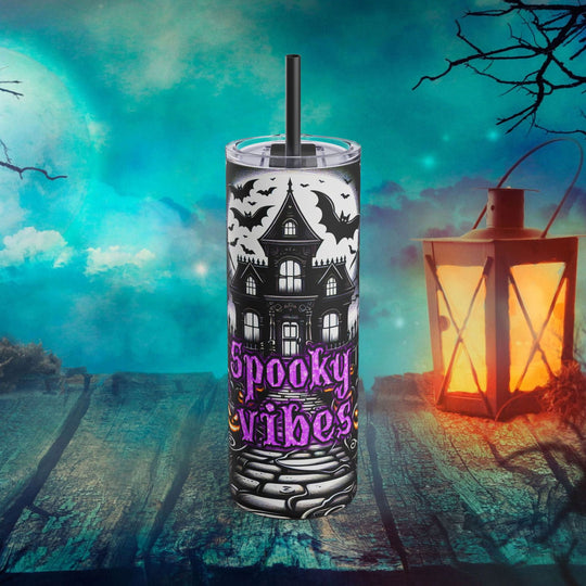 Spooky Vibes Pumpkin Halloween Tumbler Mug Printify