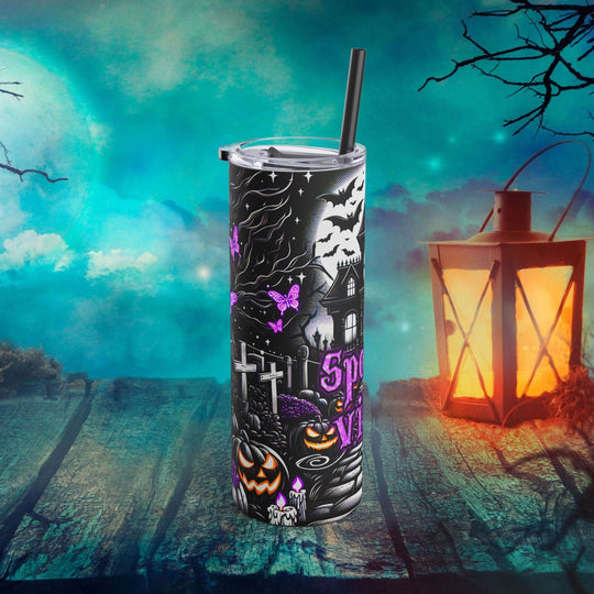Spooky Vibes Pumpkin Halloween Tumbler Mug Printify