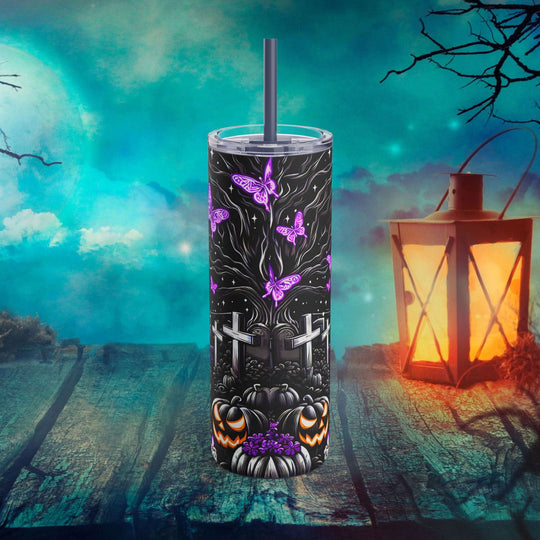 Spooky Vibes Pumpkin Halloween Tumbler Mug Printify