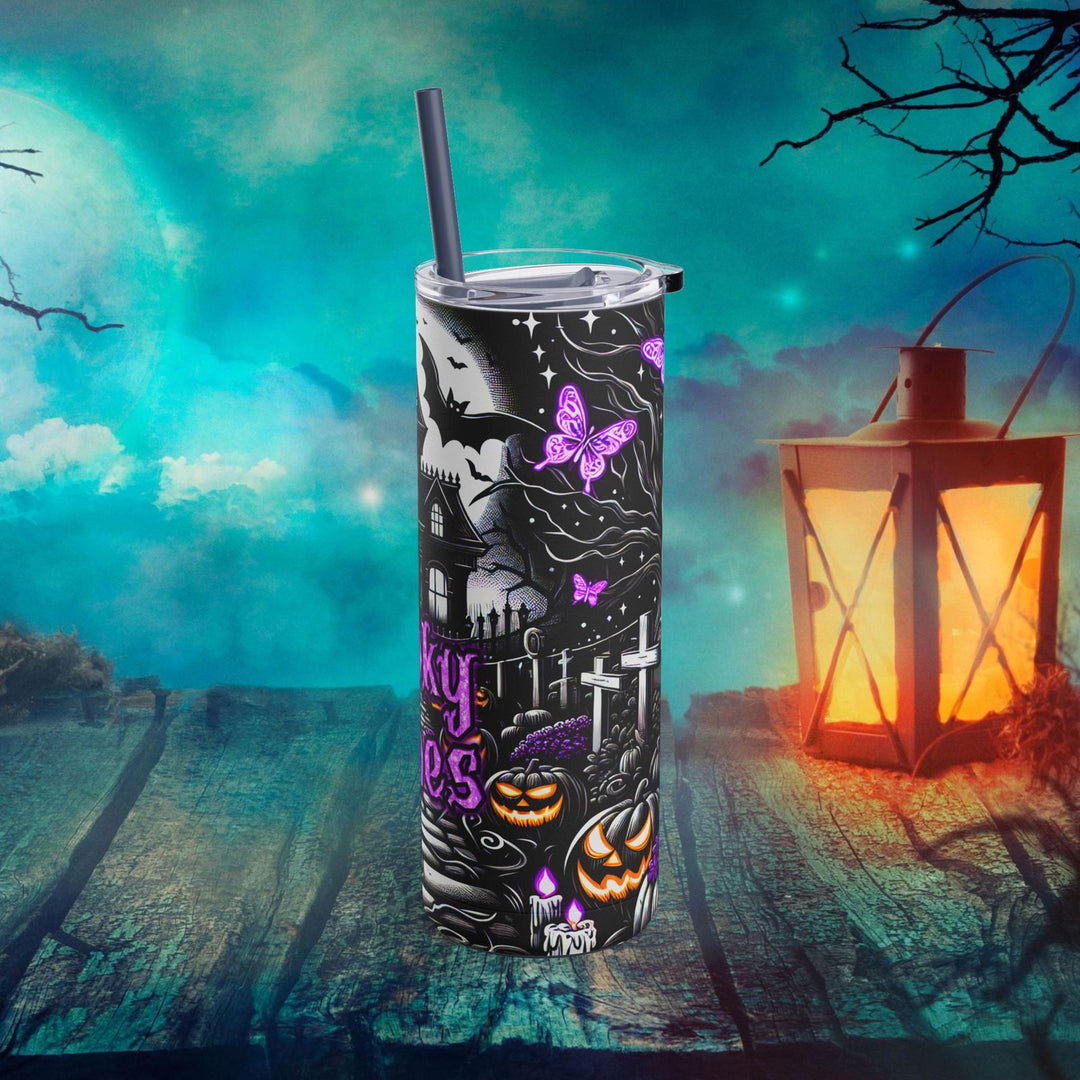 Spooky Vibes Pumpkin Halloween Tumbler Mug Printify