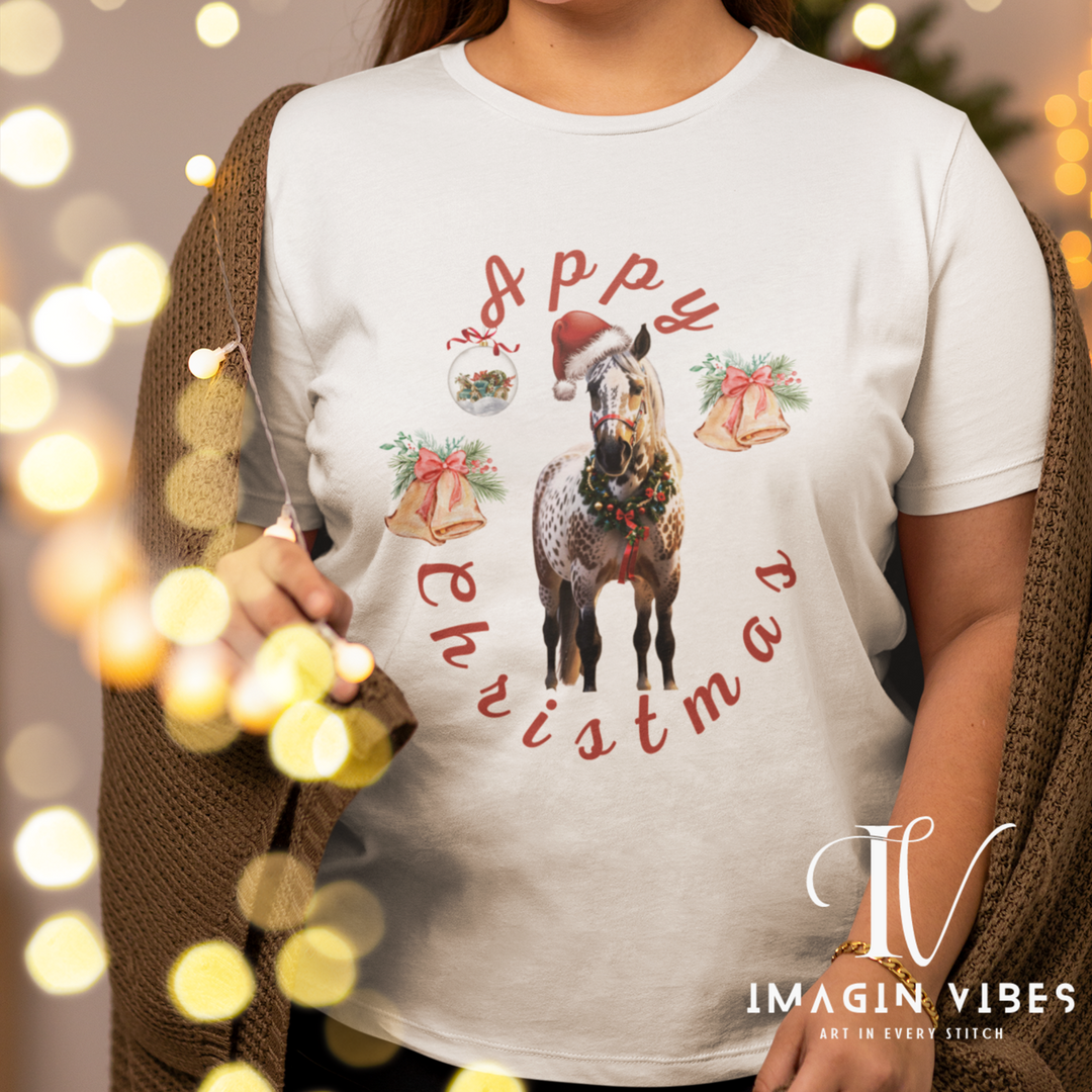 Spreading Holiday Cheer: "Appy Christmas" Appaloosa Tee - Imagin Vibes - 