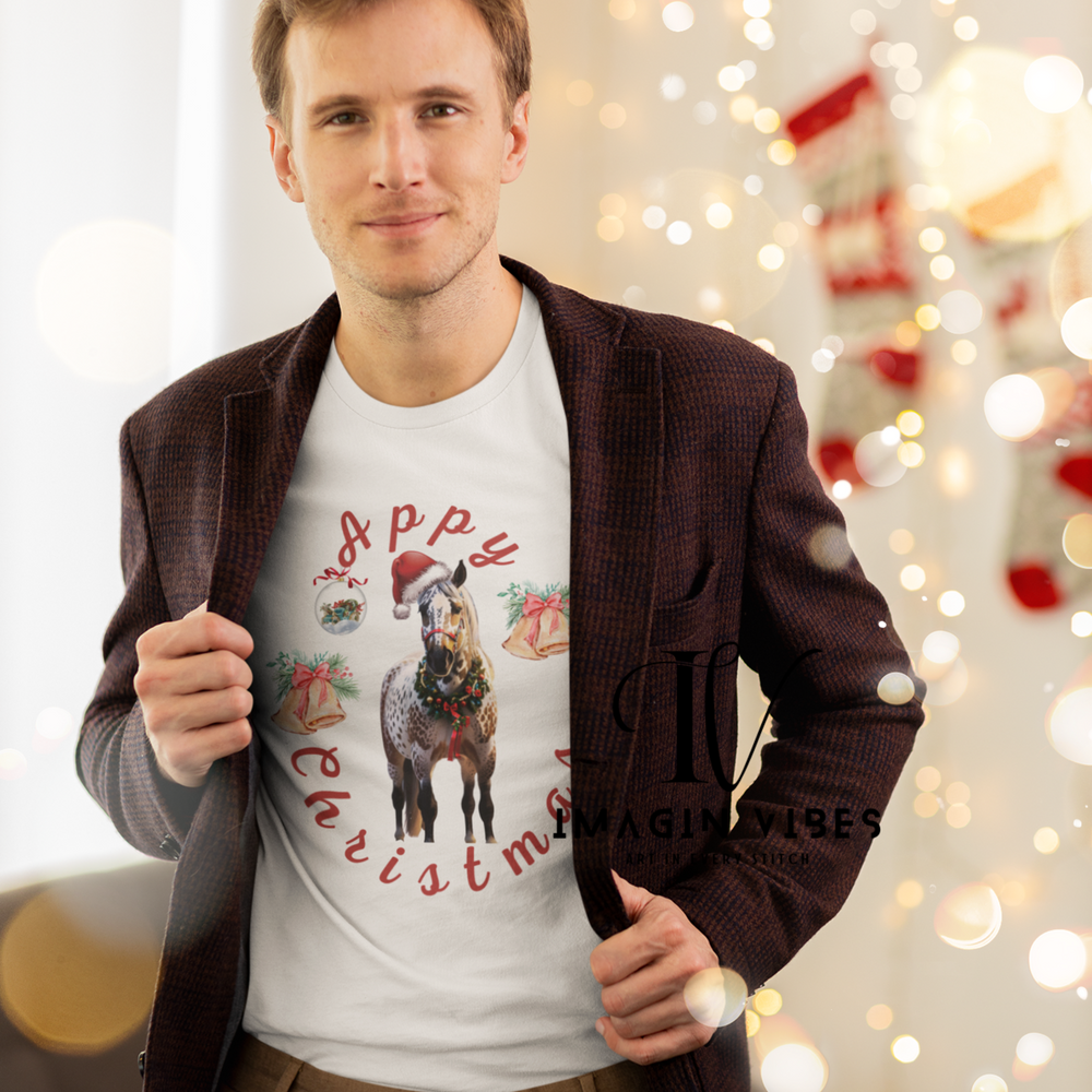 Spreading Holiday Cheer: "Appy Christmas" Appaloosa Tee - Imagin Vibes - 