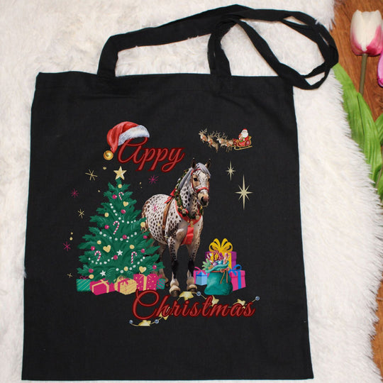 Spreading Holiday Cheer: "Appy Christmas" Appaloosa Tote Bag - Imagin Vibes - 