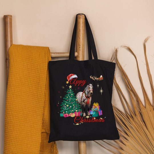 Spreading Holiday Cheer: "Appy Christmas" Appaloosa Tote Bag - Imagin Vibes - 