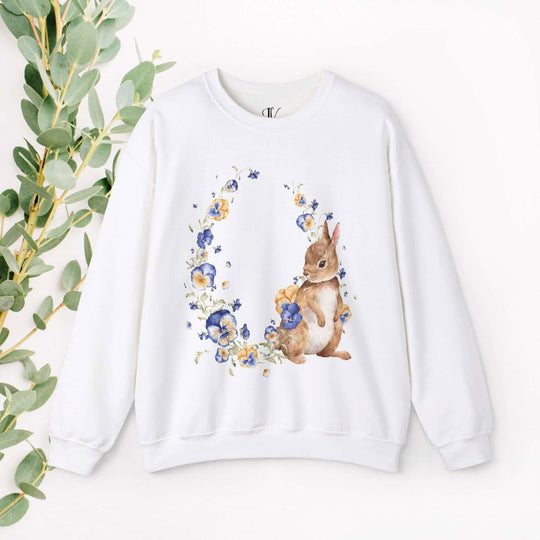 Spring Vibes: Floral Bunny Sweatshirt - Imagin Vibes - 