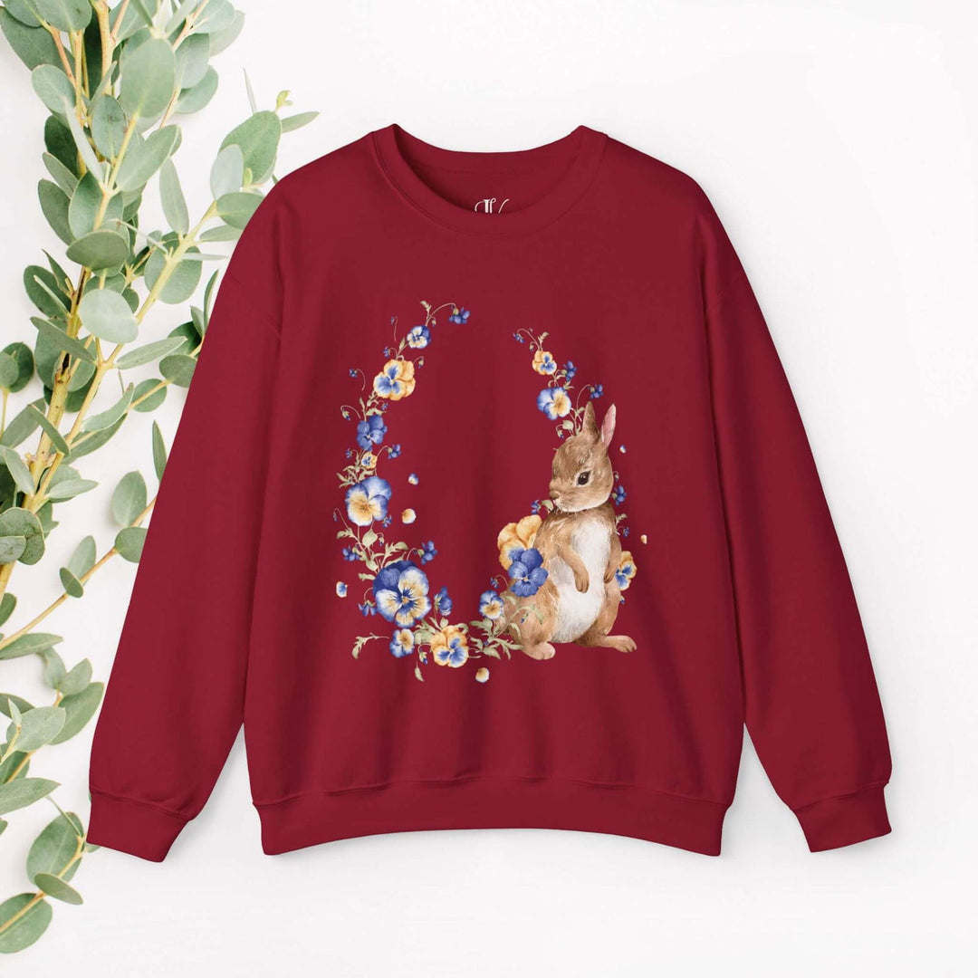 Spring Vibes: Floral Bunny Sweatshirt - Imagin Vibes - 