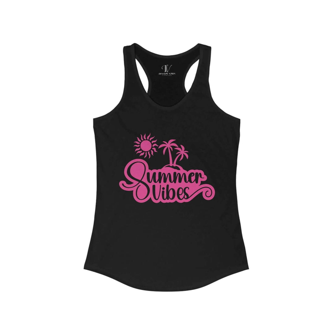 Racerback Tank Summer Vibes Women's Ideal Tank Top Printify XS Solid Black