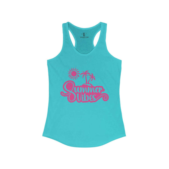 Racerback Tank Summer Vibes Women's Ideal Tank Top Printify XS Solid Tahiti Blue