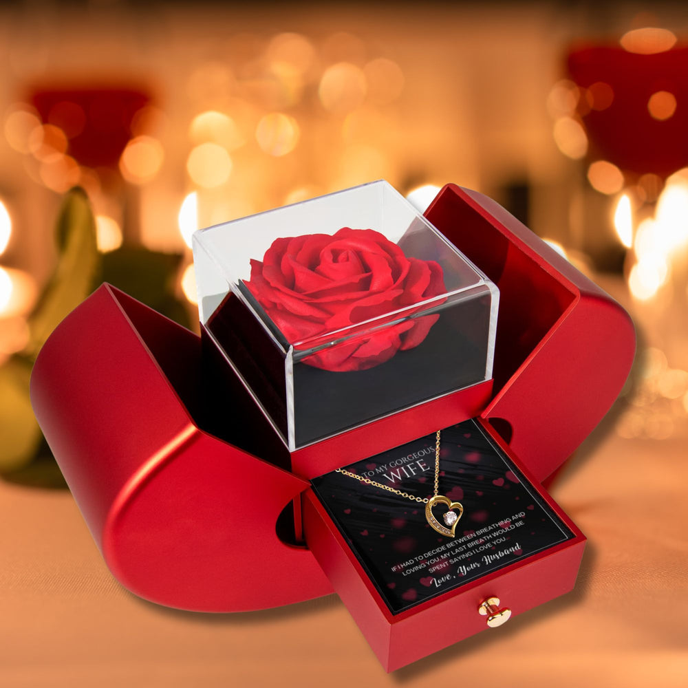To  My Gorgeous  Wife - I Love You - Forever Love Heart Box  Gift Set - SSW271