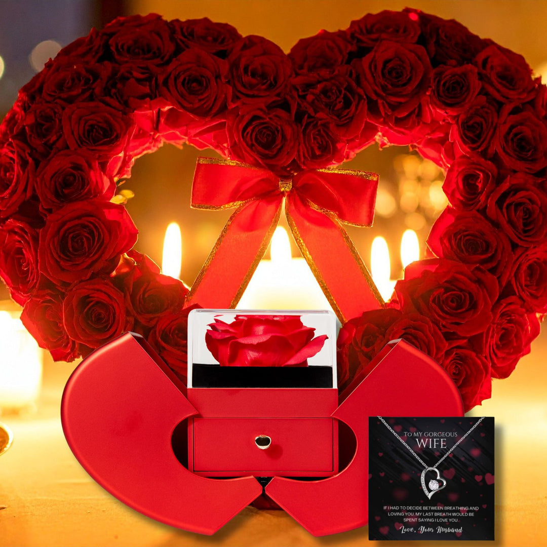 To  My Gorgeous  Wife - I Love You - Forever Love Heart Box  Gift Set - SSW271