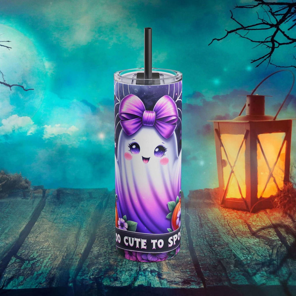 Too Cute to Spook: Adorable Ghost Halloween Tumbler Mug Printify