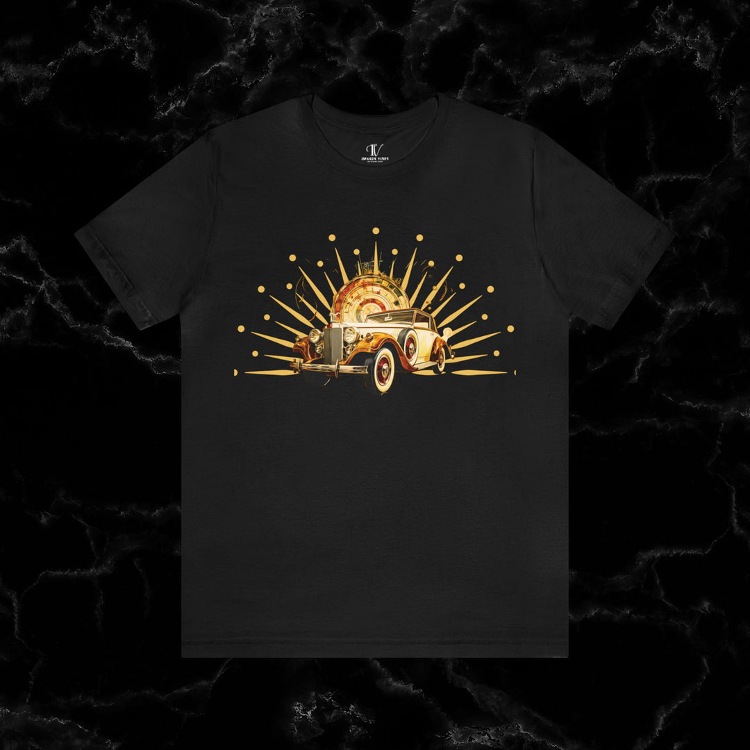 Vintage Car Enthusiast T-Shirt with Classic Wheels and Timeless Appeal Nostalgic T-Shirt Printify Black S